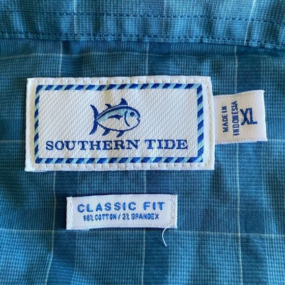 Southern Tide Blue Plaid Long Sleeve Sportshirt m Size XL - Picture 2 of 5